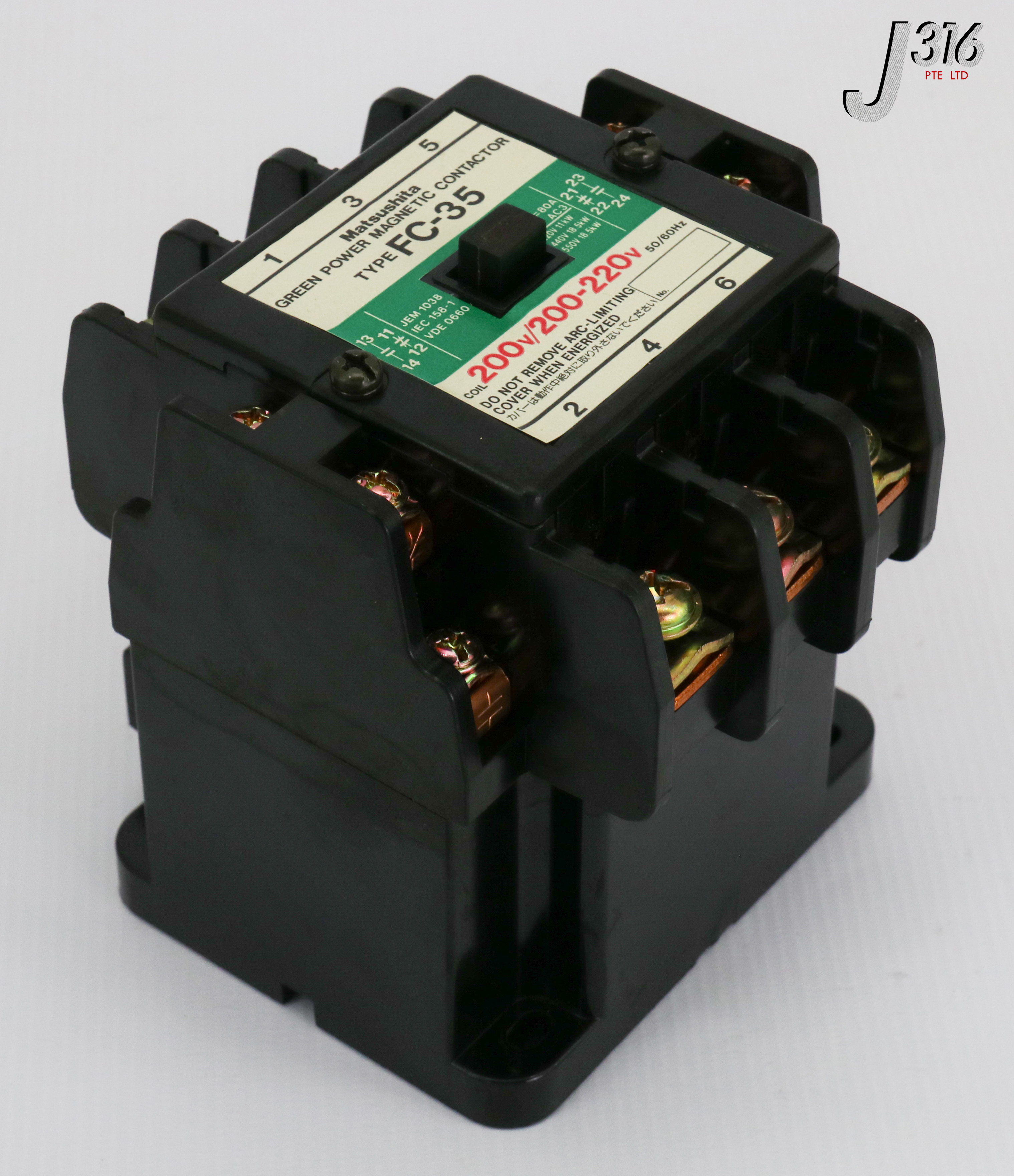 17047 MATSUSHITA TYPE FC-35, GREEN POWER MAGNETIC CONTACTOR, COIL...